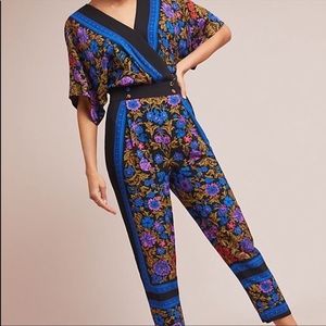 Anthropologie Scarf print jumpsuit